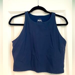 Madewell MWL Form Racerback Crop Top Large in Dark Nightfall Blue